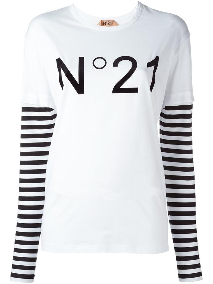 No21 Logo Print Longsleeved T-shirt