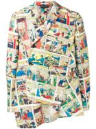 Comme Des Garçons Homme Plus Comic Print Wrap Blazer - Neutrals