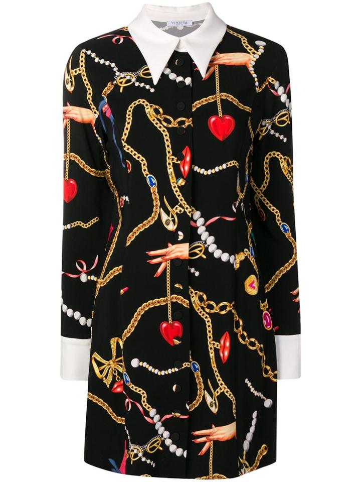 Vivetta Printed Shirt Dress - Black