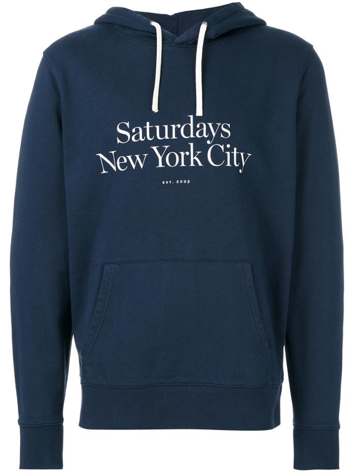 Saturdays Nyc Logo Hoodie - Blue