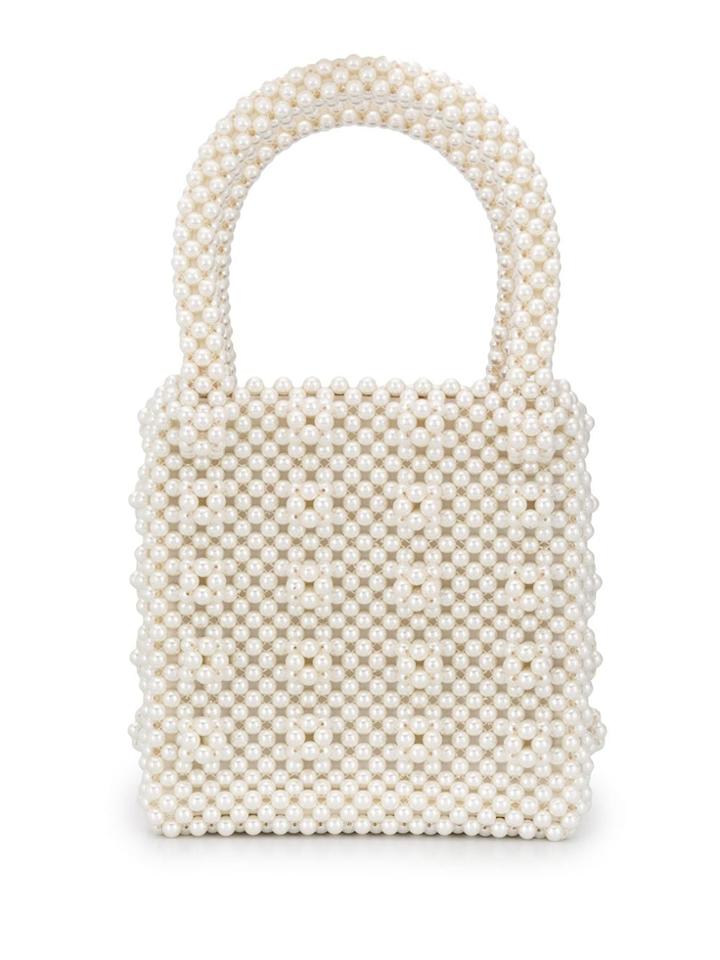 Shrimps Embellished Beaded Tote - Neutrals