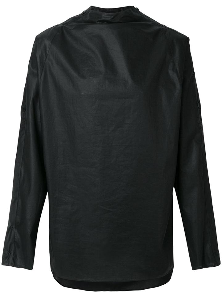 Emporio Armani Coated High-neck Shirt - Black