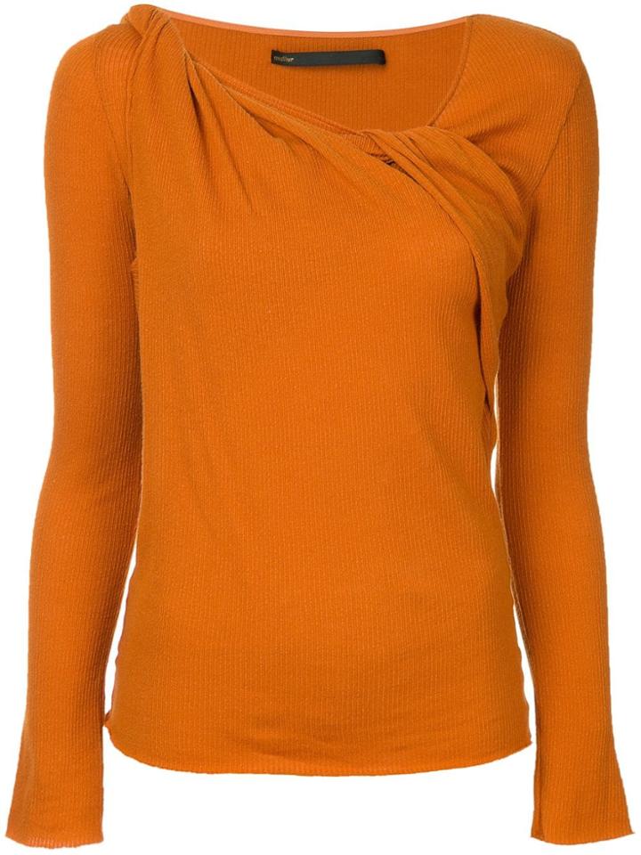 Muller Of Yoshiokubo Front Twist Ribbed Top - Yellow & Orange