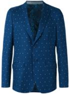 Etro - Dot Weave Two-button Jacket - Men - Cotton/silk/cupro - 50, Blue, Cotton/silk/cupro