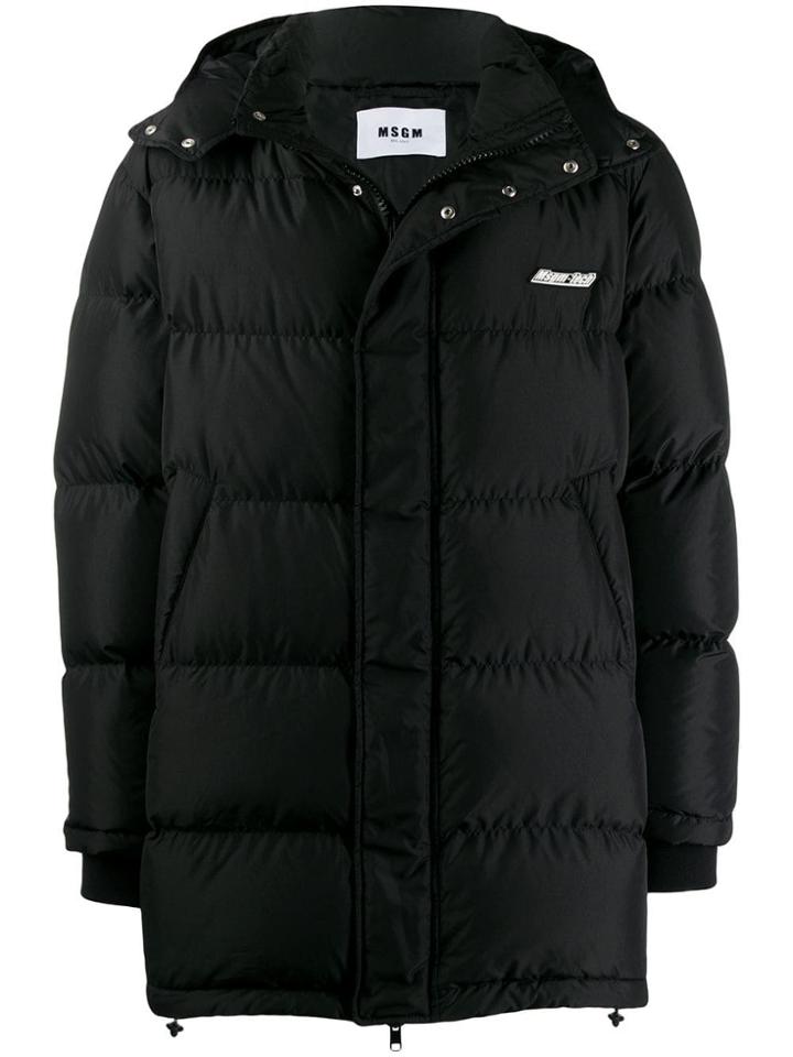 Msgm Oversized Padded Coat - Black