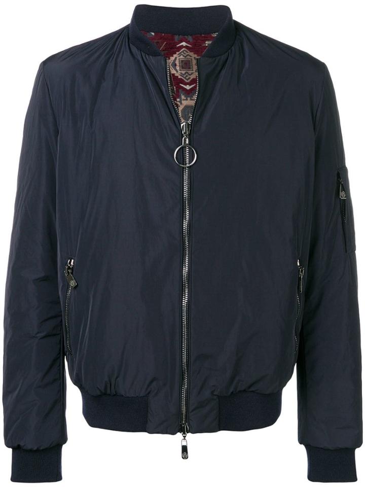 Frankie Morello Lightweight Bomber Jacket - Blue