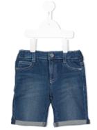 Armani Junior - Washed Denim Shorts - Kids - Cotton/spandex/elastane - 9 Mth, Blue