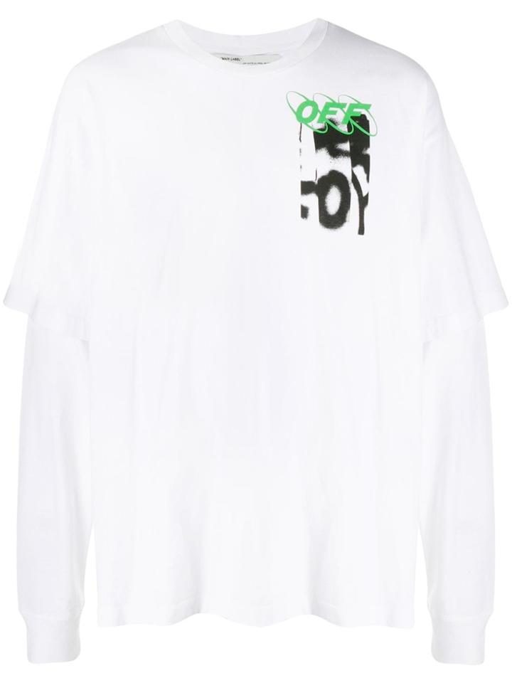Off-white Layered Logo Print Jersey Top