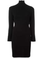 Gianfranco Ferré Pre-owned Fitted Turtleneck Knit Dress - Black
