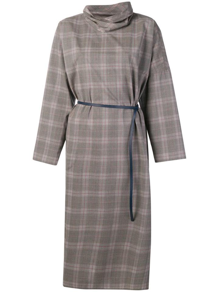 Sofie D'hoore Checked Belted Dress - Grey