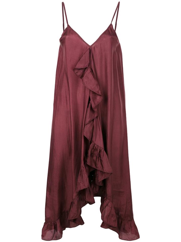 Mes Demoiselles Ruffle Front Sleeveless Dress - Pink & Purple