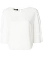 Emporio Armani Pleated-sleeve Blouse - White
