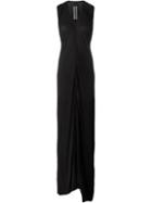 Rick Owens V-neck Evening Dress, Women's, Size: 40, Black, Viscose/silk
