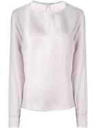 Blumarine Peter Pan Collar Blouse, Women's, Size: 44, Nude/neutrals, Silk