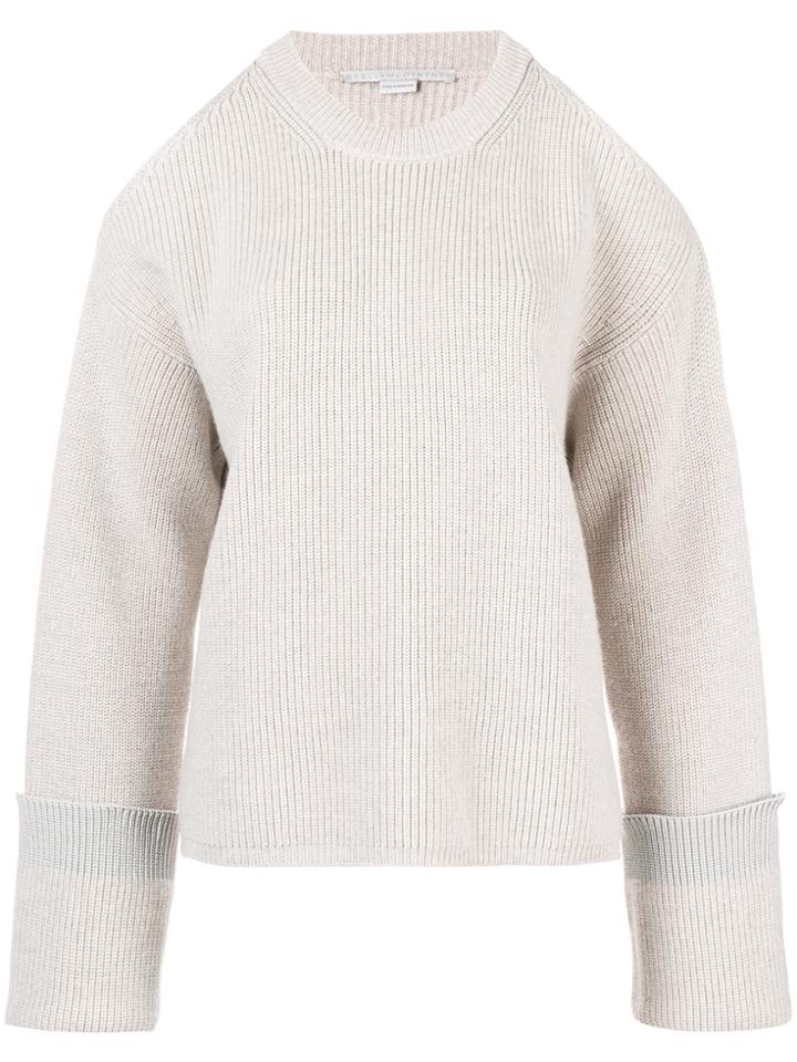 Stella Mccartney Cut-out Shoulder Jumper - Grey