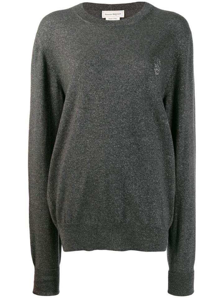 Alexander Mcqueen Skull Logo Sweater - Grey