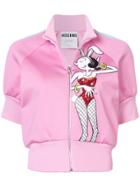 Moschino Zipped Short-sleeved Bunny Sweatshirt - Pink & Purple