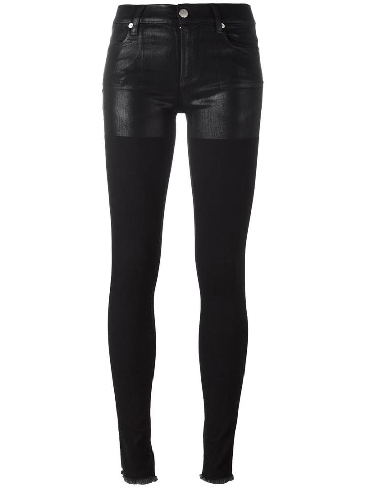 Alyx Waxed Detail Skinny Trousers, Women's, Size: Small, Black, Cotton/spandex/elastane