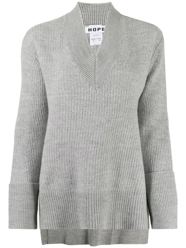 Hope V-neck Jumper - Grey