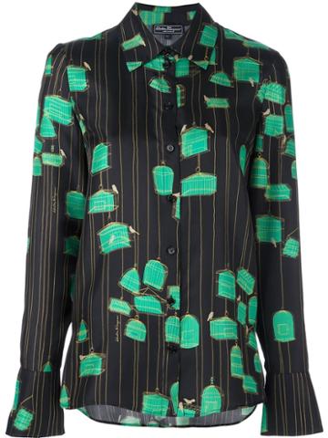 Salvatore Ferragamo Bird Cage Print Shirt