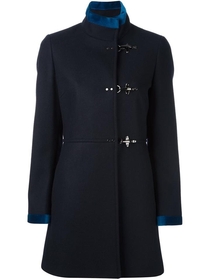 Fay Single Breasted Coat, Women's, Size: Small, Blue, Acrylic/polyamide/acetate/virgin Wool