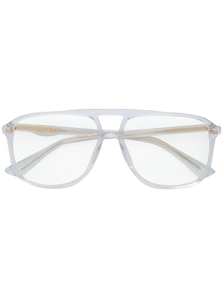 Gucci Eyewear Clear Oversized Glasses - White