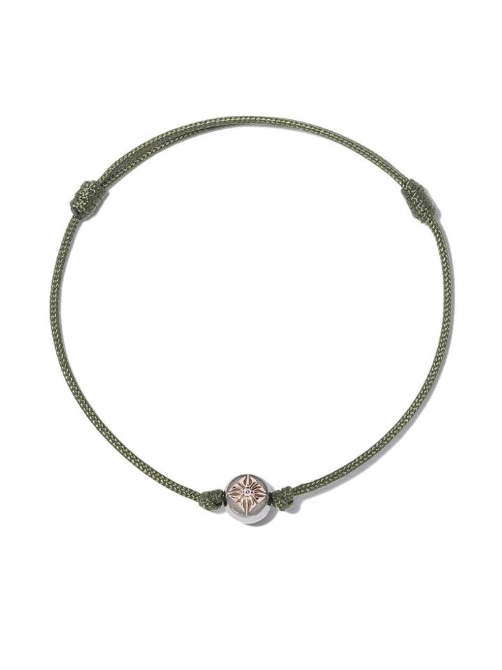 Shamballa Jewels 18kt Rose Gold & Diamond Orb Charm Bracelet - Green
