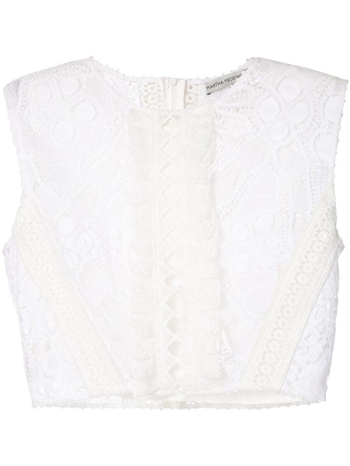 Martha Medeiros Ariella Lace Cropped Top - White