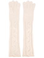 Loro Piana Long Knitted Gloves, Women's, Size: Medium, White, Cashmere