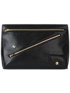 Astraet Zip Detail Clutch, Women's, Black, Sheep Skin/shearling