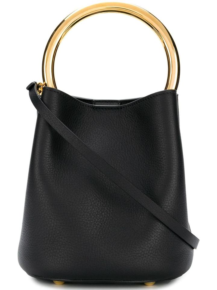 Marni Metallic Handle Tote Bag - Black