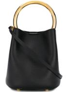 Marni Metallic Handle Tote Bag - Black