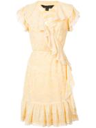Needle & Thread Ruffled Wrap Dress - Yellow & Orange