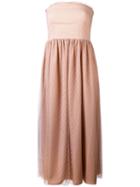 Red Valentino - Pleated Dress - Women - Polyester/polyimide - 40, Nude/neutrals, Polyester/polyimide