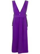 Mm6 Maison Margiela Long Pinafore Dress - Purple