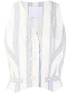 Noon By Noor Cropped Rufus Waistcoat - White