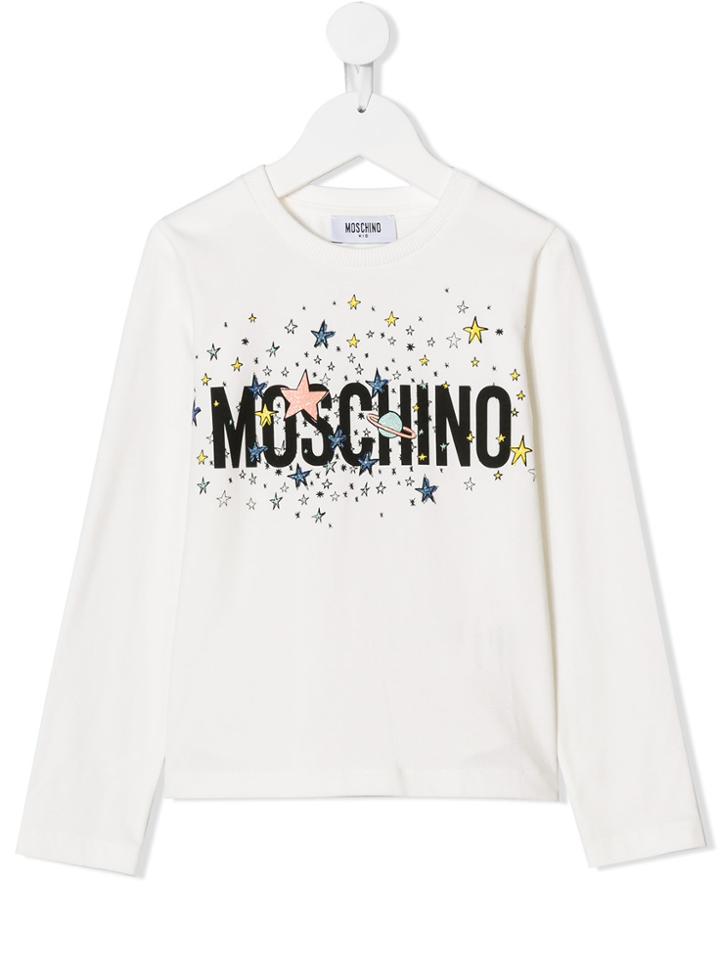 Moschino Kids Teen Star Print T-shirt - White