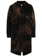 424 Hooded Bleach Cotton Canvas Fishtail Parka - Black