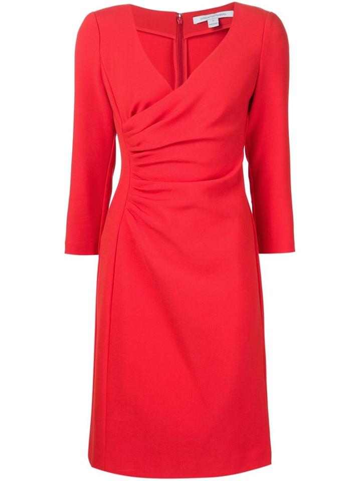 Diane Von Furstenberg Ruched Detail V-neck Dress