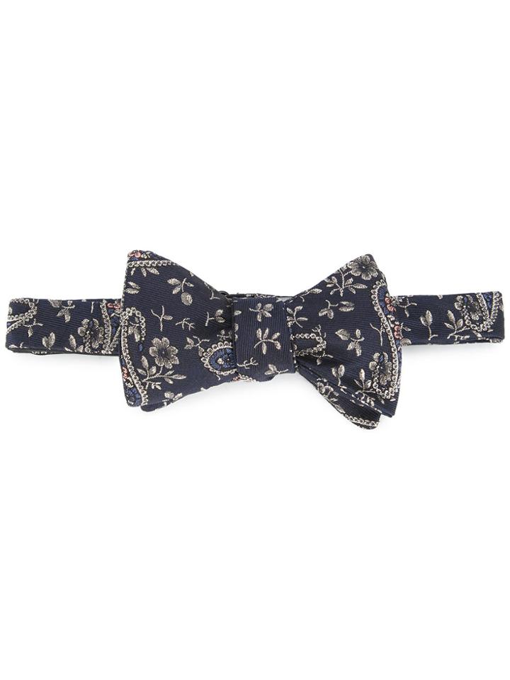 Gieves & Hawkes Embroidered Bow Tie - Blue