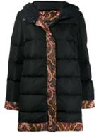 Etro Paisley Puffer Coat - Black