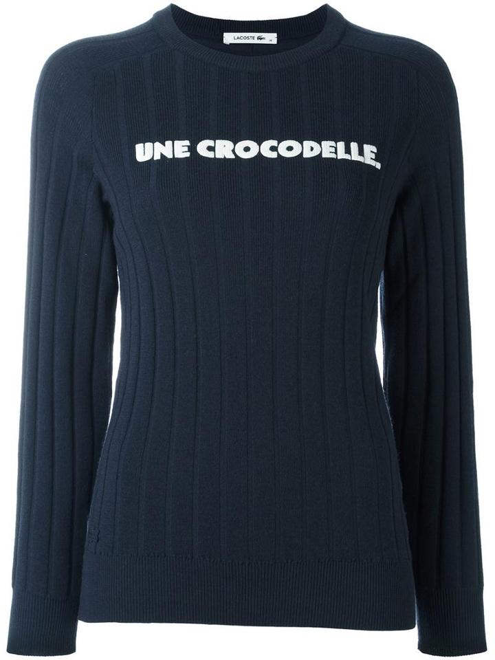 Lacoste Une Crocodelle Jumper, Women's, Size: 38, Blue, Wool