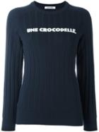 Lacoste Une Crocodelle Jumper, Women's, Size: 38, Blue, Wool