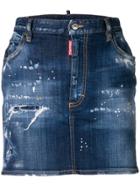 Dsquared2 Distressed Cropped Skirt - Blue