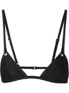 Fleur Du Mal Triangle Bikini Top, Women's, Size: Small, Black, Polyamide/spandex/elastane