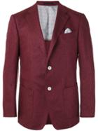 Z Zegna Two Button Blazer, Men's, Size: 56, Red, Silk/cupro/cotton