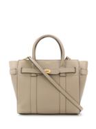 Mulberry Small Bayswater Classic Grain Tote Bag - Grey