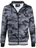 Plein Sport Camouflage Zip-up Hoodie - Grey