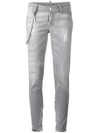 Dsquared2 Skinny Chain Trim Jeans - Grey