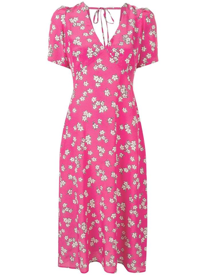 P.a.r.o.s.h. Floral Print Midi Dress - Pink